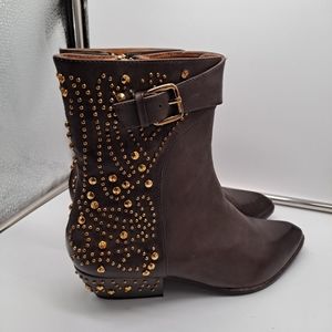 Jeffrey Campbell Minx Stud Brown gold studded boots 7M